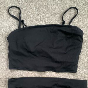 Longline ribbed bikini